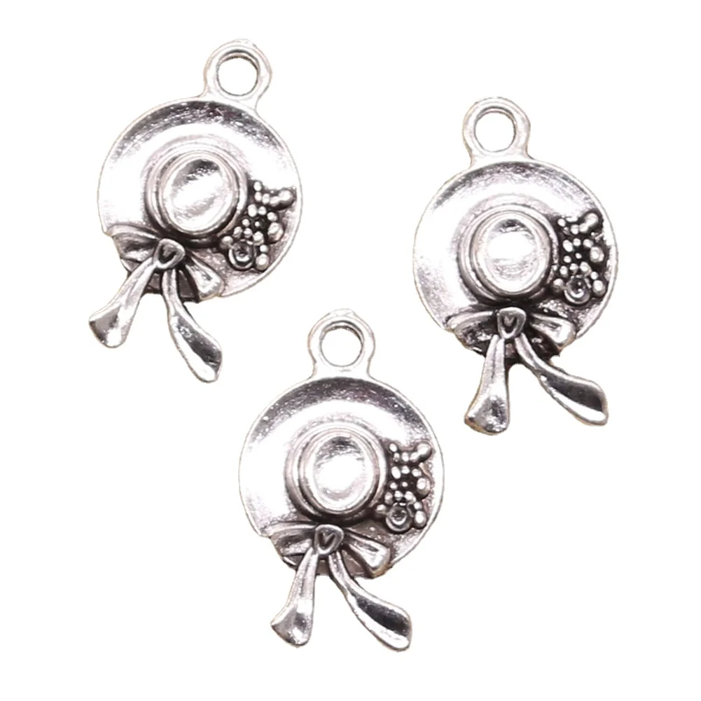 10 sztuk Charms pani czapka kapelusz 16x25mm antyczny wisiorek Fit Vintage tybetański kolor srebrny DIY ręcznie robiona biżuteria