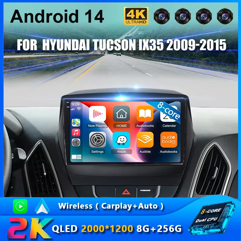 

Android 14 Car Radio For Hyundai Tucson IX35 2009 2010 2011 2012 2013 2014 2015 Multimedia Video Player GPS Carplay Auto