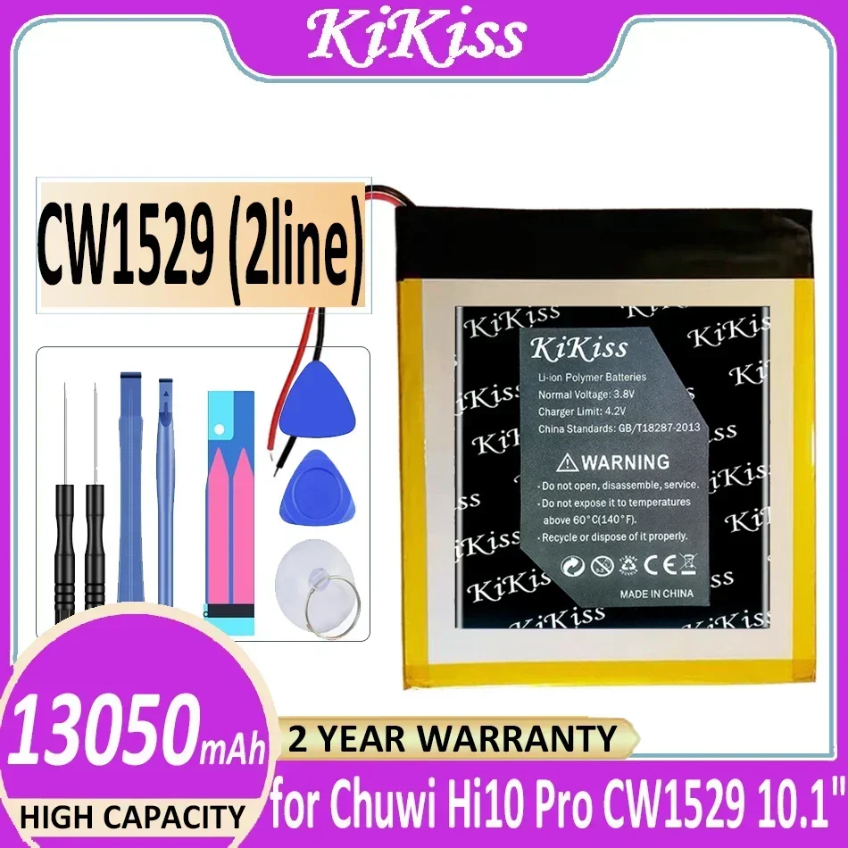 Bateria KiKiss 13050mAh para Chuwi Hi10 Pro CW1529 10,1" Tablet para Interno 30125130   Bateria de 2 linhas