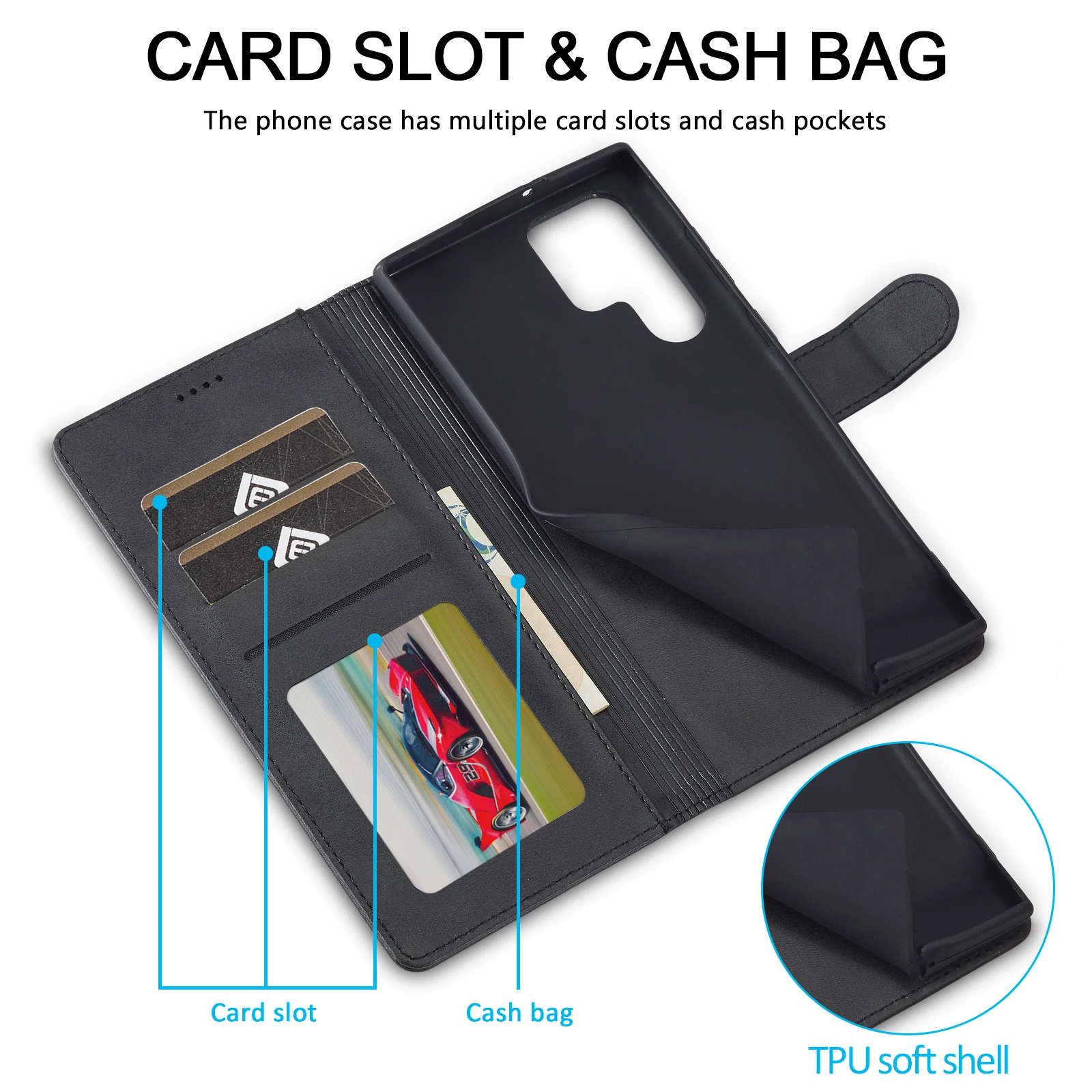 Business Leather Case for Samsung Galaxy S26 S25 Ultra S24 FE S23 Plus A17 A16 A26 A36 A56 A37 A57 Flip Wallet Card Phone Cover