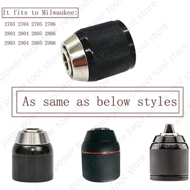 Chuck Replace for Milwaukee M18 2704-20 2704-22 2804-20 2804-22 2703 2704 2904 2840 2904-20 2904-22 Keyless Chuck Bit Set