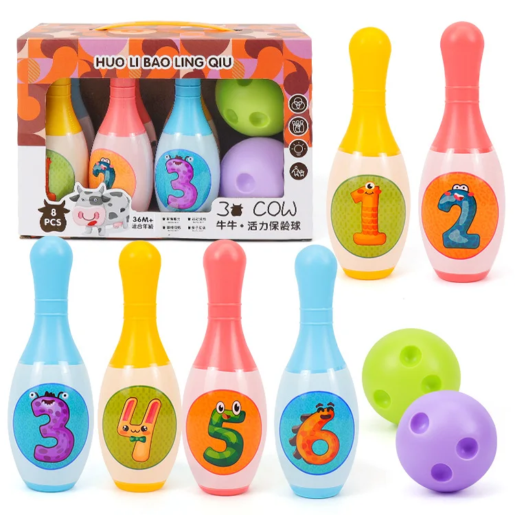 Bowling Set Education Toys for Kids Toddlers Animal Number Learning Indoor Outdoor Sports Games Toys for Kids Baby Gift