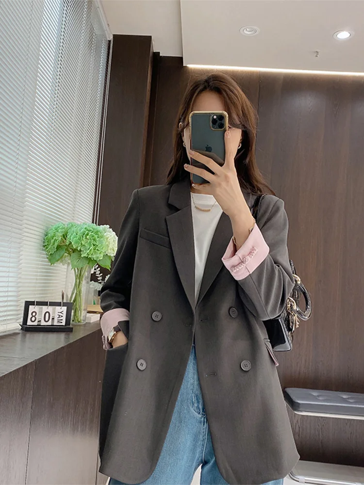 

Ele ey Suit Jaet Women's Slim Fit New Chinese Sle Celebri ort Size Women's Busin Casual Long Sve Coat