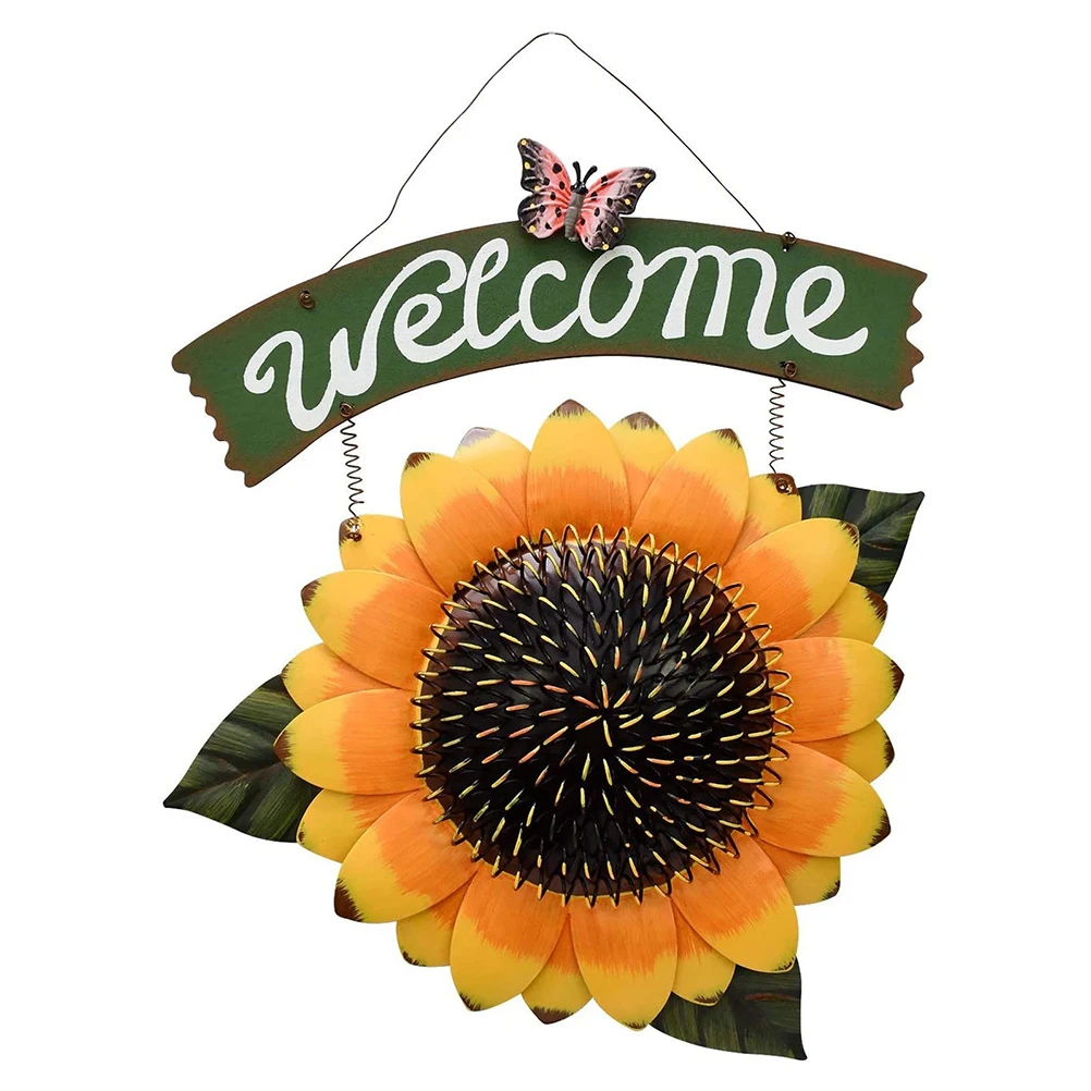 

Sunflower Wall Decor Welcome Board Greeting Pendant Plate Birthday nament Welcome Board Scene DIY Party Home Decor