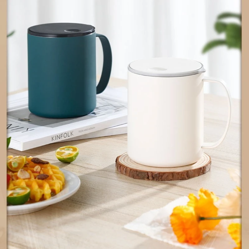 Green 316 Stainless Steel Mug with Lid Double-Layer Insulated Coffee Cup Anti-Scald and Drop-Resistant Drinking Cup
