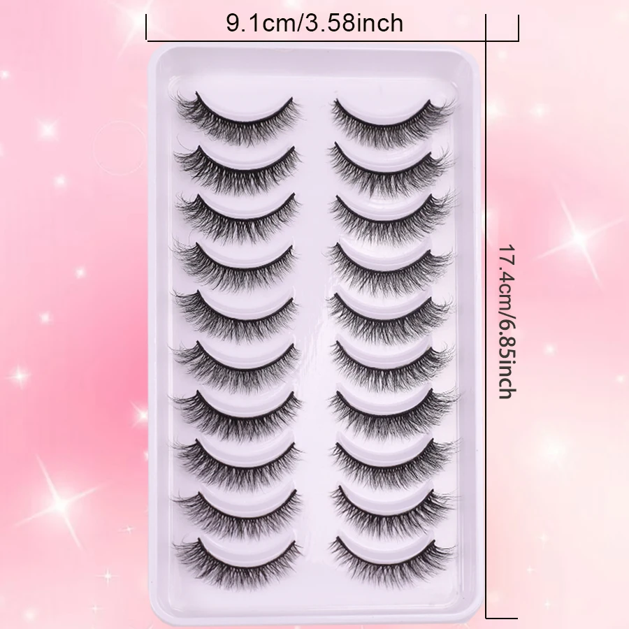 8D ふわふわカーリーフルつけまつげ 10 組、長持ち、ナチュラル、ドラマチック、フルつけまつげ、アイメイクに使用