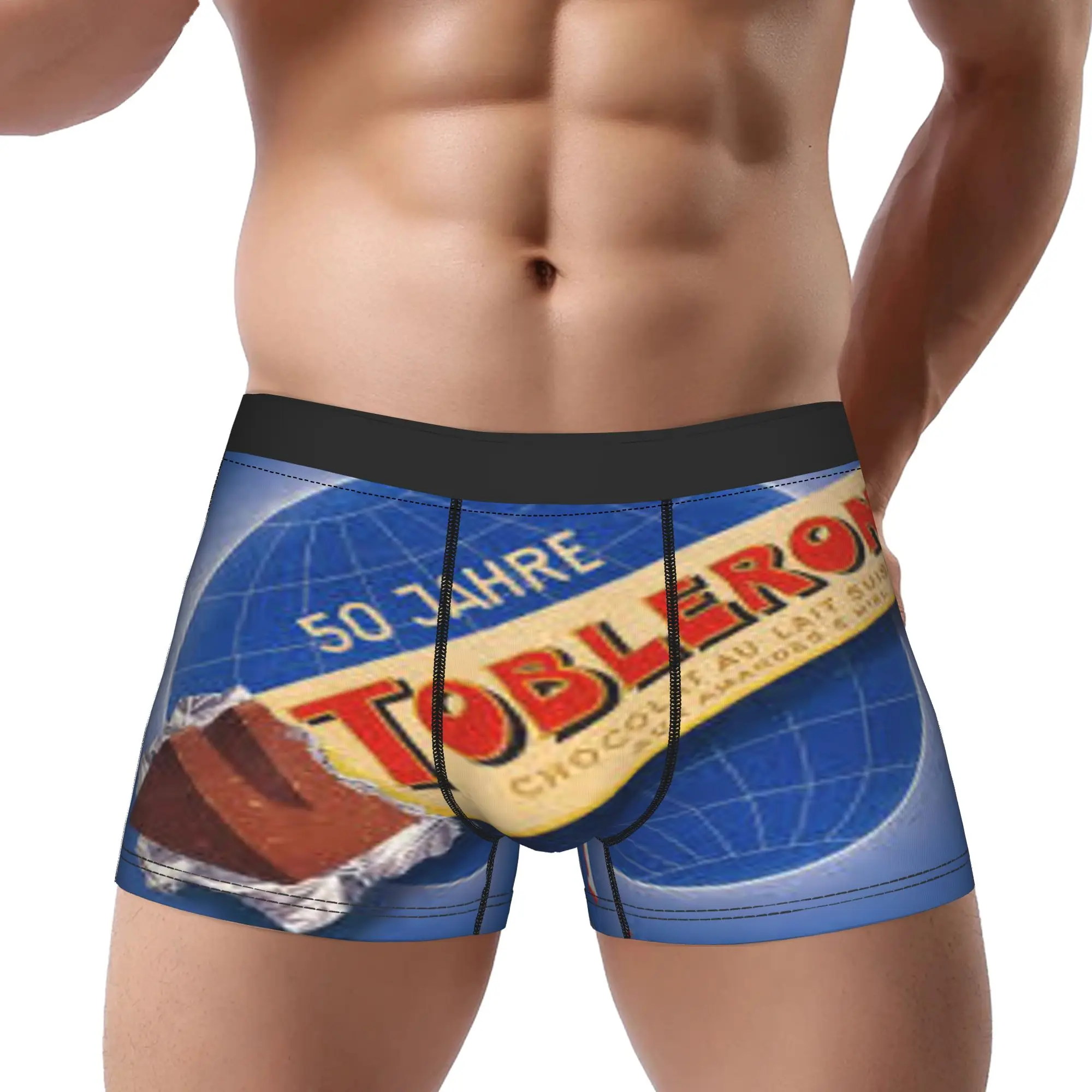 

Синие трусы Toblerone, дышащие трусики, мужское нижнее белье, шорты с принтом, трусы-боксеры