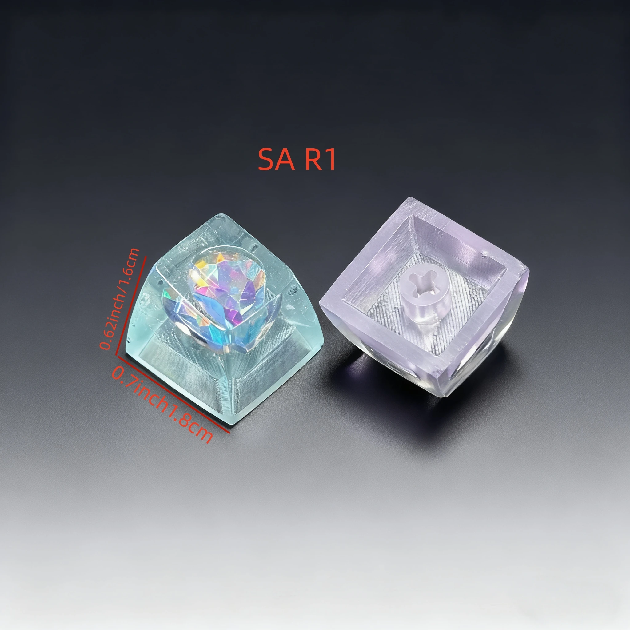 DIY Transparent Diamond Keycap Personalized Cross Shaft Mechanical Keyboard Key Caps Original Dripping Gemstone SA R1 Keycaps
