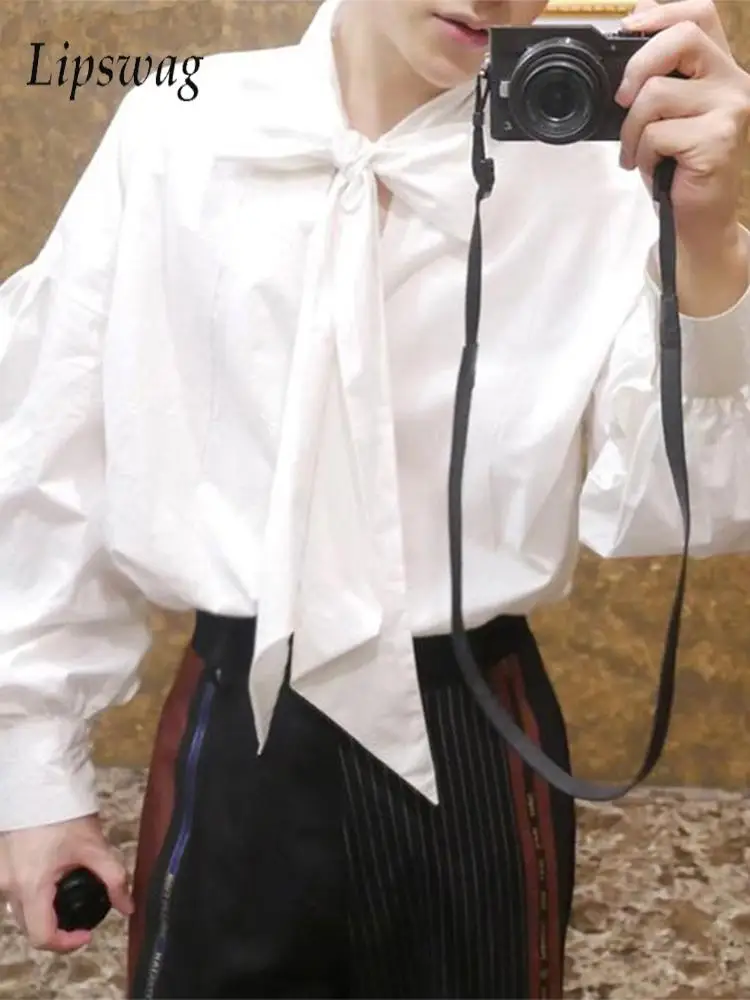 

Французские классические мужские блузки, рубашки, винтажные однотонные свободные рубашки с длинными рукавами, топы, мужские рубашки в стиле ретро с бантом, блузки