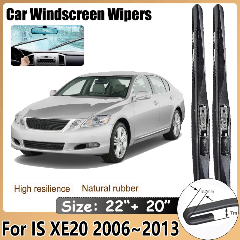 For Lexus IS XE20 2006~2012 2013 Wildlander Front Wiper Blades Window Windshield Windscreen Clean Brushe Washer Car Accessories