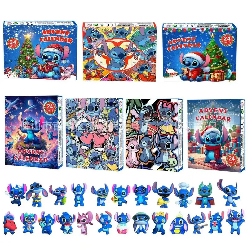 Disney Lilo & Stitch Stitch Dongdongle Blind Box Beeldje Model Kalender 24-Dagen Countdown Kerstmis Halloween Valentijnsdag Geschenken