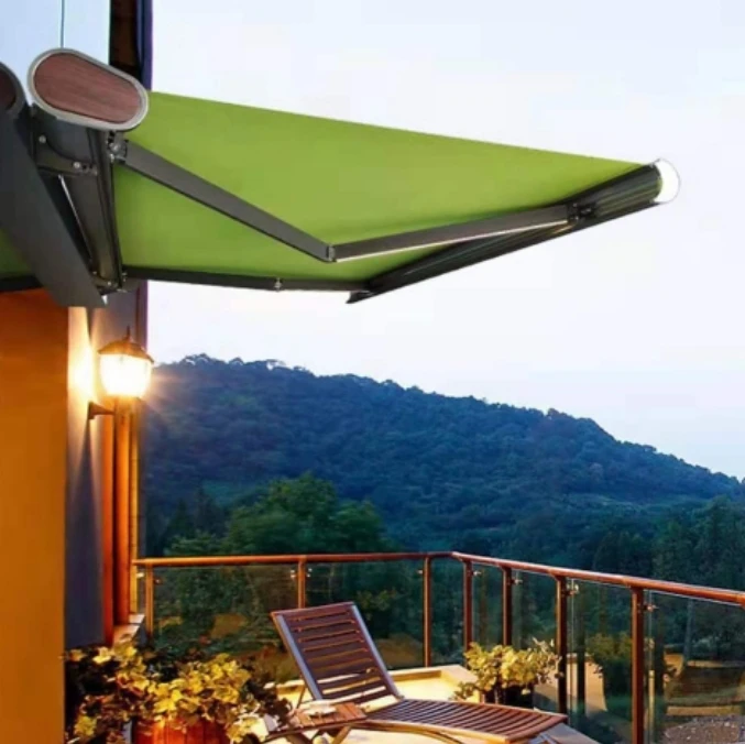 Electric Retractable Awning 3x2m Aluminum Alloy Frame Full Cassette for Balcony Patio Outdoor Car Sun Shade with Carry Bag