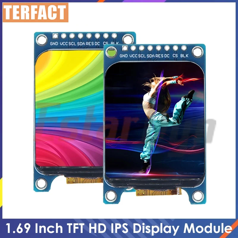1.69 TFT LCD IPS وحدة شاشة عرض ملونة 1.69 "ST7789 تحكم لوحة للقيادة واجهة SPI 240*280 240x280