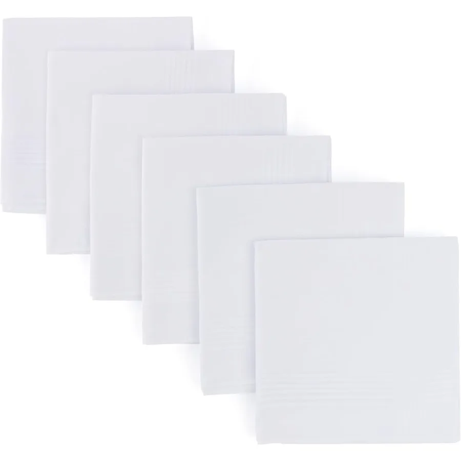 Handkerchiefs for Men Pure Cotton Soft White Hanky Handkerchieves Perfect for Formal Events Business Meetings and Daily Wear Ul