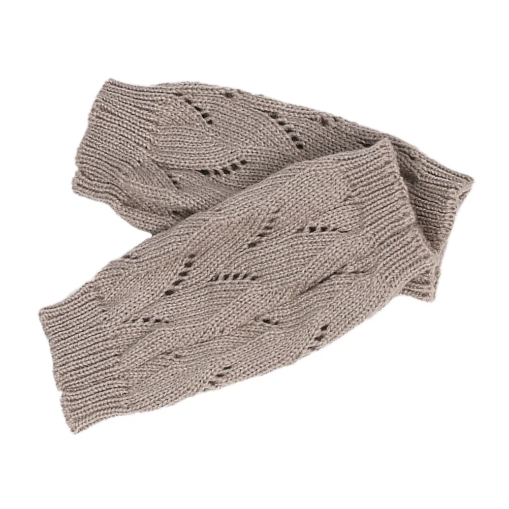 محبوك أكمام أذرع تبريد رمادي فاتح الشتاء أصابع للنساء الدافئة طويلة الأكمام يغطي مدفئات للذراع قفازات محبوكة شتاء طويل