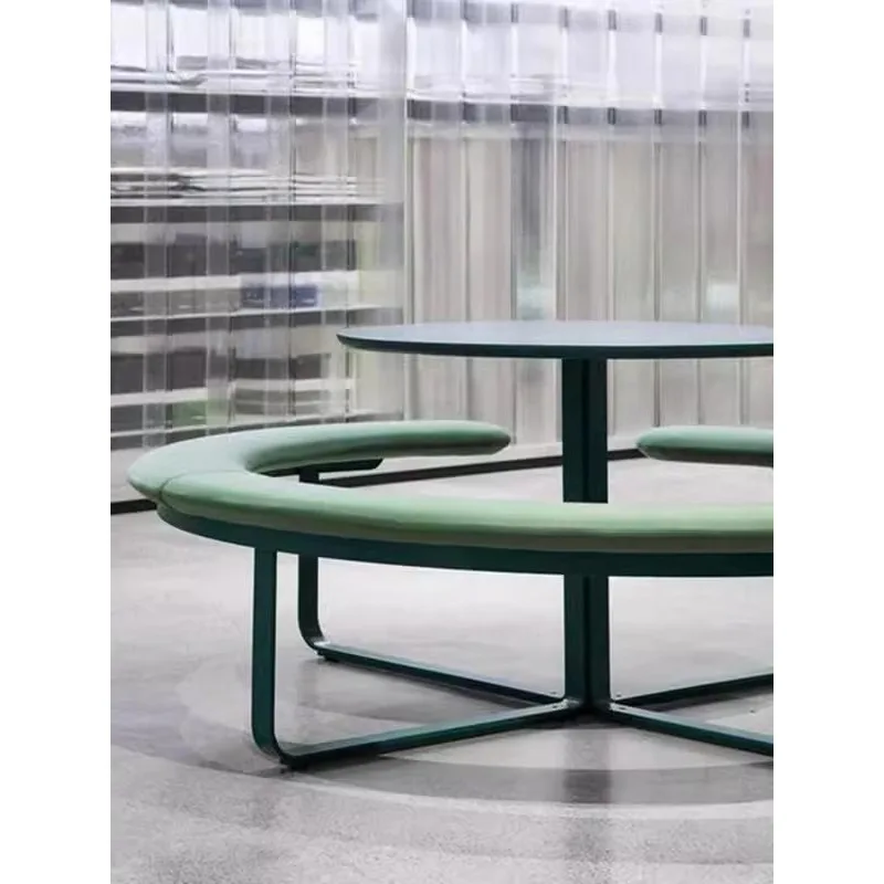 Outdoor tables and chairs, courtyard open-air leisure Nordic aluminum alloy color cafe integrated round one-piece bar chair