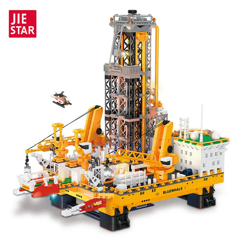 

3271PCS Blue Whale 1 Offshore Oil Drilling Platform Building Blocks High Difficulty Assembly Model Toy Gift For Boys