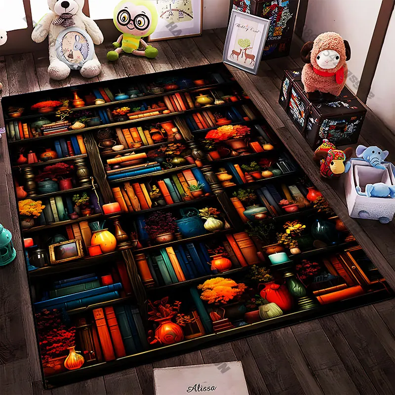 21 Sizes Books flowers vases colorful arrangement Printed Area Rugs for Adult Yoga Mats Living Room Decor Personalized mat