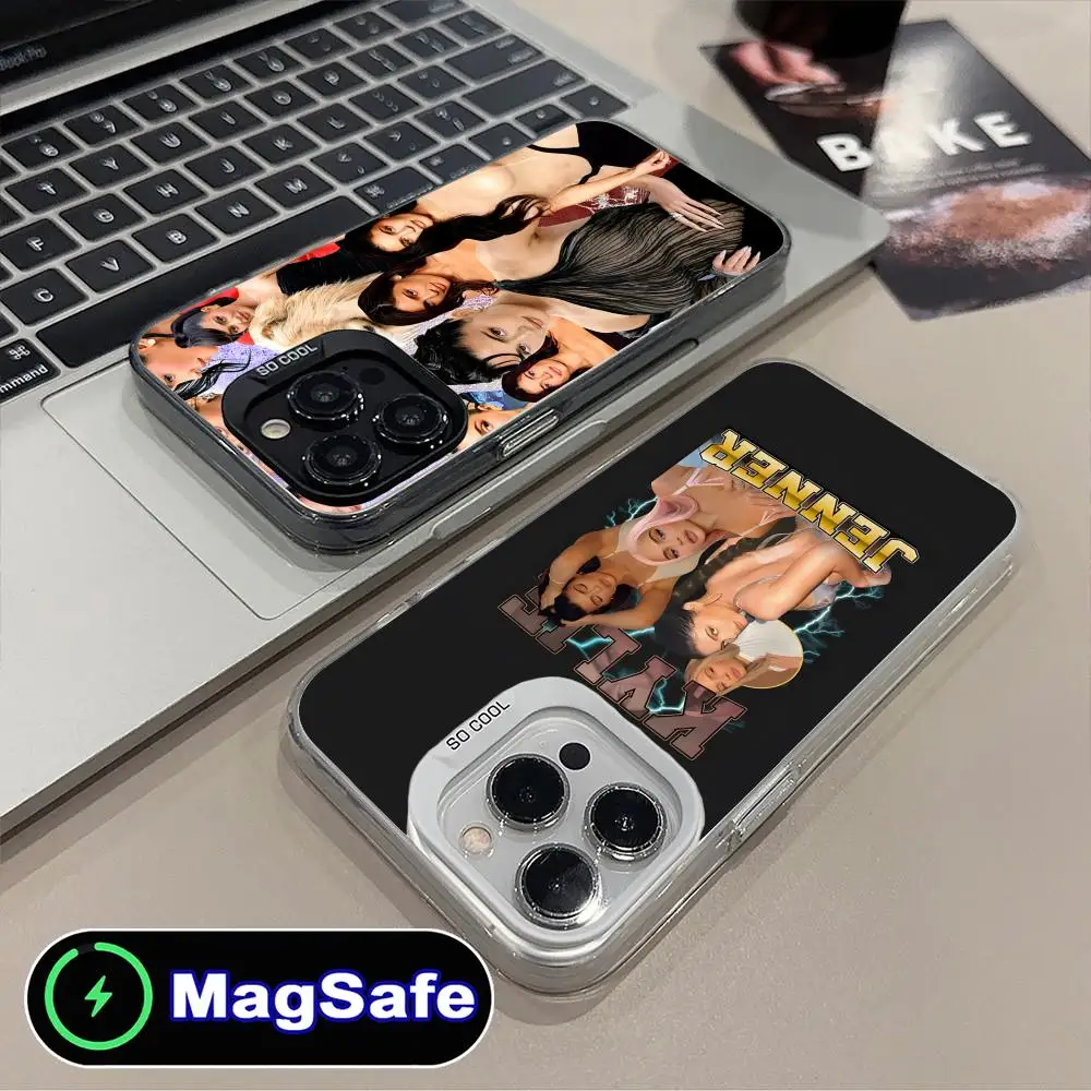 

Чехол для мобильного телефона Kylie Jenner для iPhone 17 16 15 14 13 12 11 Air Pro Max Plus MagSafe, полупрозрачный, цветной, красивый