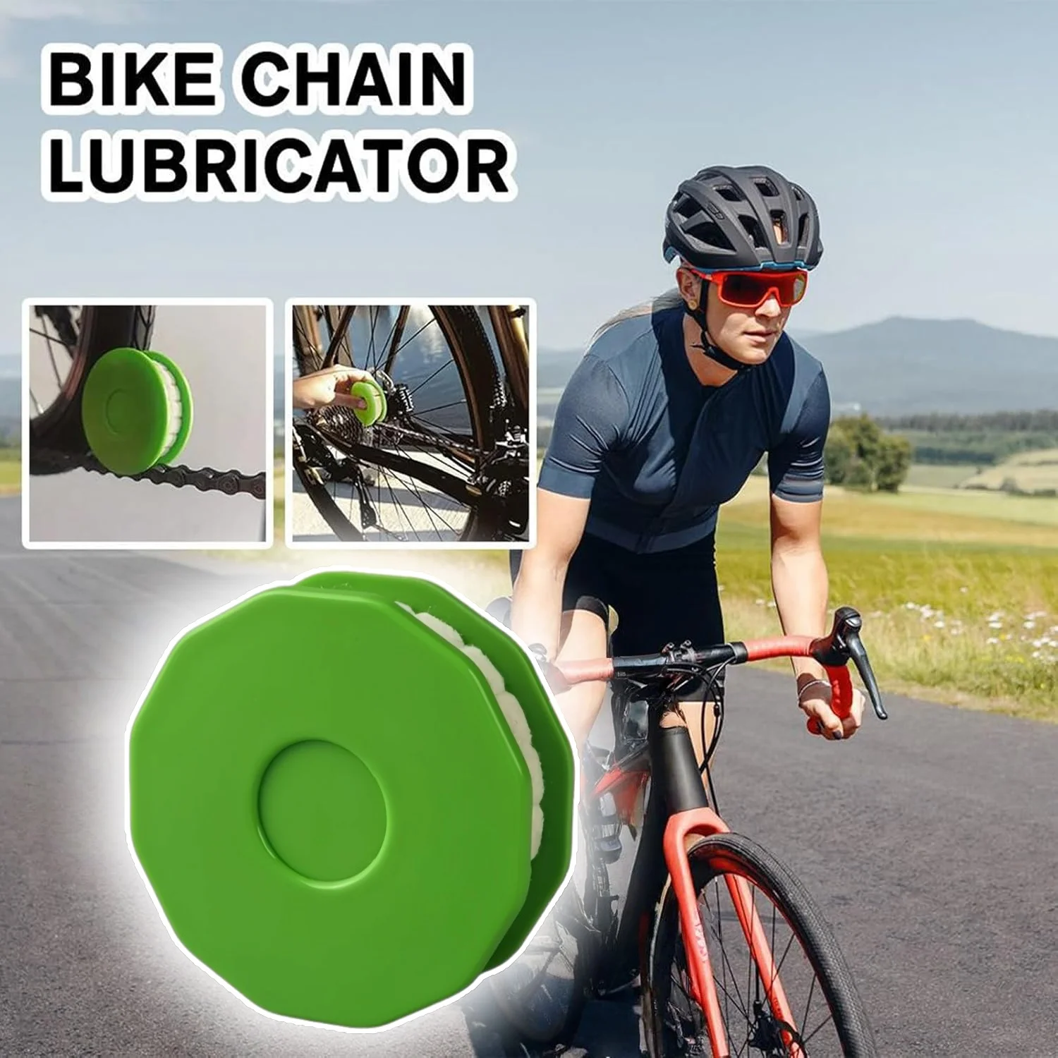 

Bike Chain Lubricator Bicycle Chain Oiler Lubricating Disc Bicycle Maintenance Tool Cycling Gear Roller Lubricant Bike Accessory