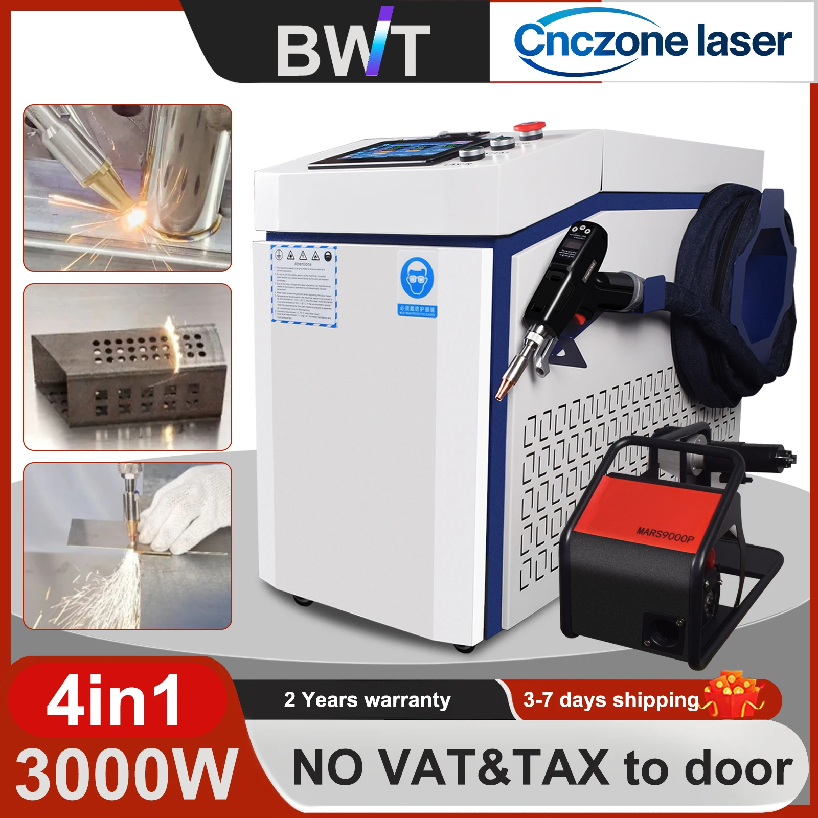 3000W Laser Welding Machine 4 IN 1 Welder 1500W Raycus Fiber Laser Welder 3KW 380V RECI Laser Source  for Metal Welding Cleaning Cutting