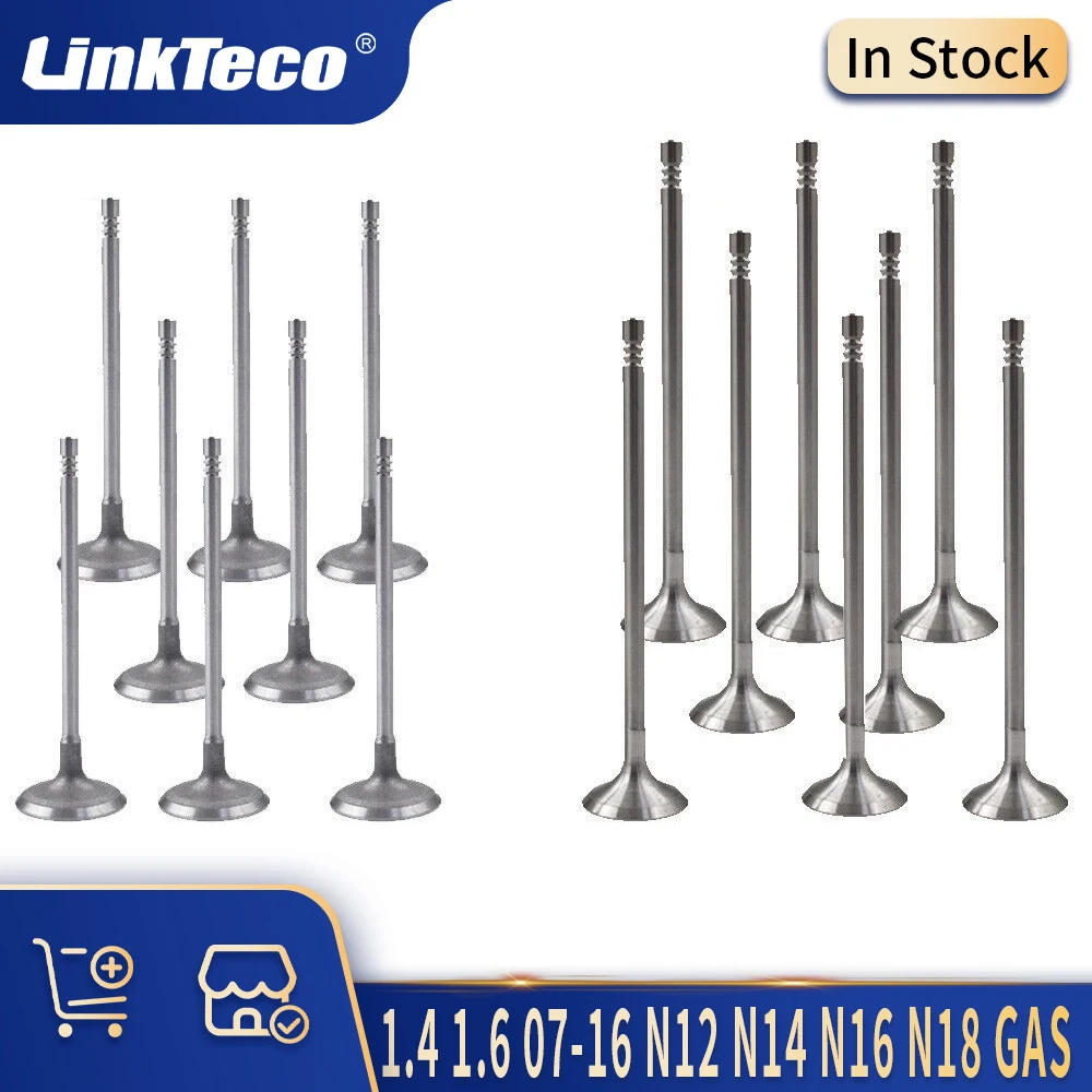 16pcs Auto Engine Parts Intake Exhaust Valve 1.4 1.6 L L4 07-19 N12 N14 N16 N18 GAS For MINI CLUBMAN CLUBVAN COUNTRYMAN PACEMAN