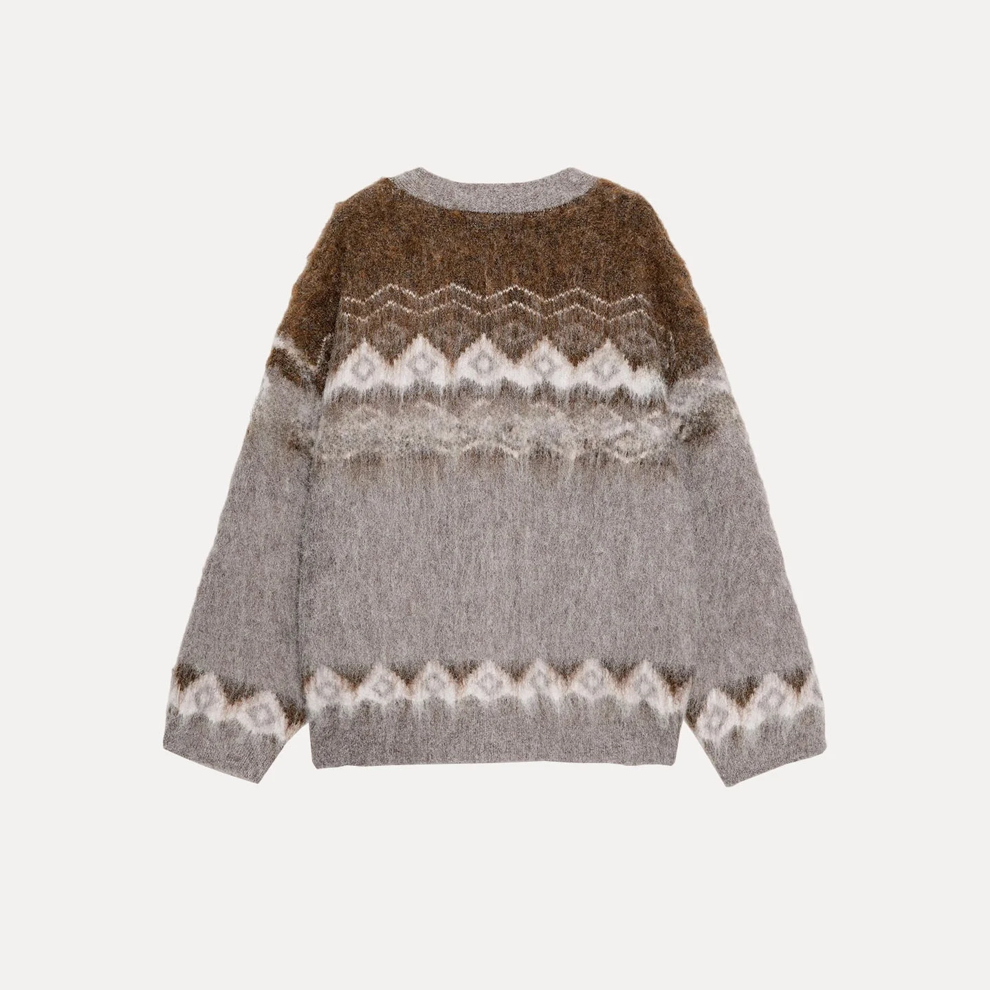 

Z Women's Knitted Floral Effect Jaet Color Blo Faionable Ele 2025 New Arrival Long Sve V-Ne Button Closure