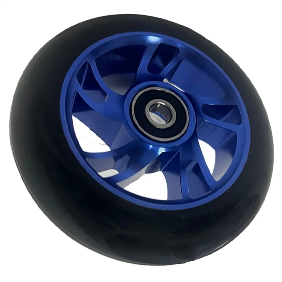 STOCK& 100mm Aluminum Hub Stunt Scooter Wheels Set with High Elasticity Polyurethane Tire 2pcs for Enhanced Performance