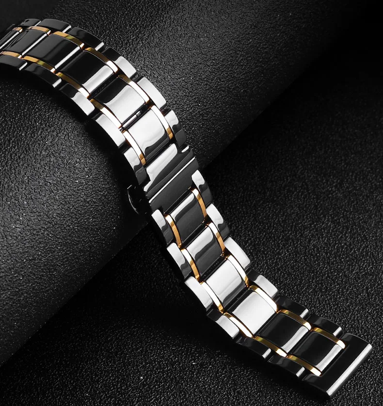 Ceramic Strap For Apple Watch 10 9 8 7 46mm 42mm 41mm 45mm 44 40mm Band Stainless Steel Bracelet For iWatch Series Ultra 2 49mm