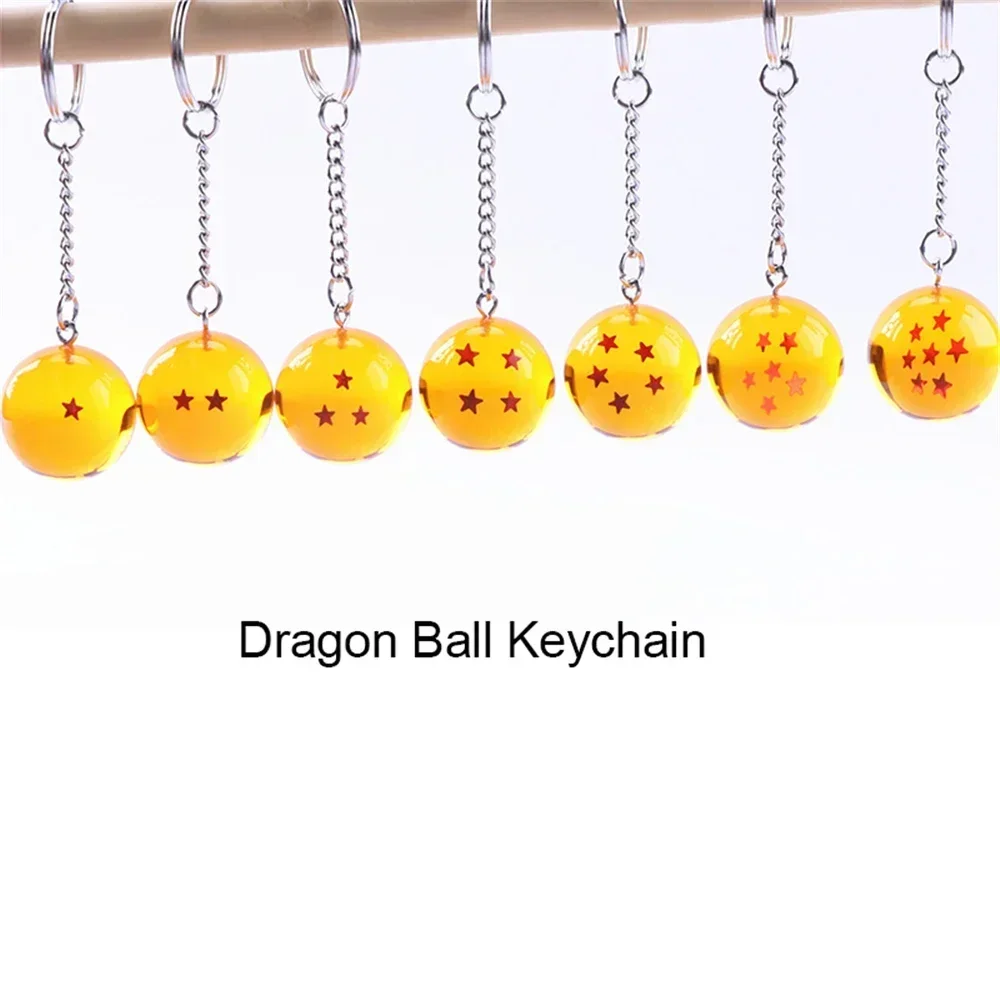 2.7cm Dragon Ball Keychain 1-7 Dragon Ball Orange Pendant King Goku Creative Crystal Pendant Dragon Ball Figures Gift Small Gift