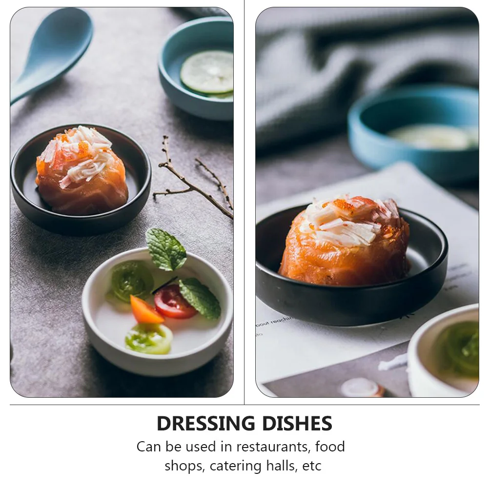 

8 шт. керамическая тарелка для соуса, японский ретро-дизайн, глубокая тарелка, легко чистится, идеально подходит для приправ, закусок и приправ