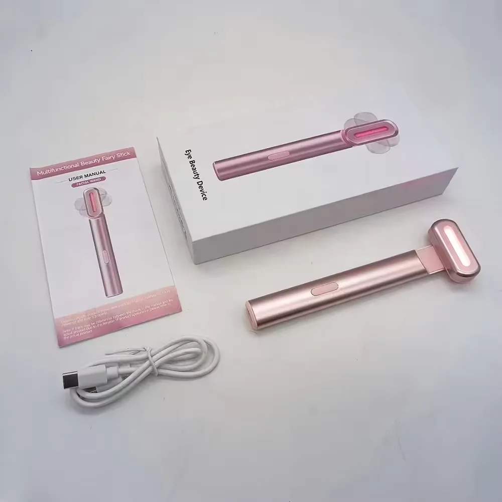 EMS Microcurrent Face Lifting Device Red Light Facial Wand Eye Neck Massager Skin Tightening Anti Wrinkle Skin Care Beauty Tool