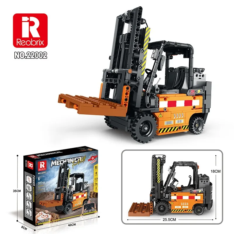 22002 RC Forklift Building Blocks APP Remote Control Engineering Vehicle Technical Bricks MOC Construction Toys for Boys Gifts view 6