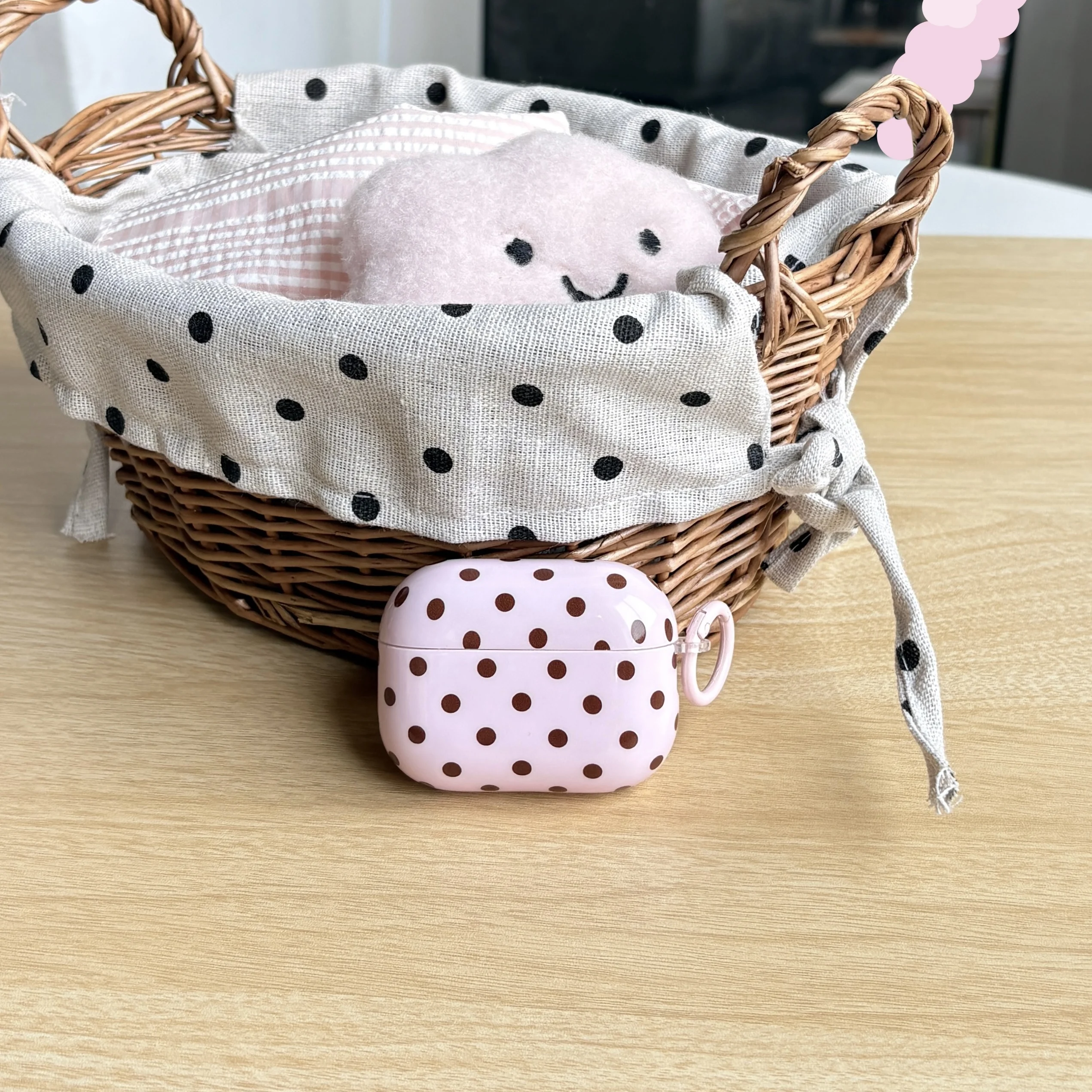 Cute Simple Pink and Brown Polka Dots Pattern Glossy Protect