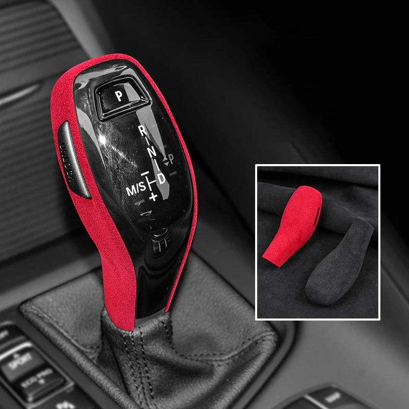 

New Car Interior Accessories Auto Car Gear Shift Knob Cover Suede Protector Parts Trim LHD For BMW X1 X2 1 Series 2 Series