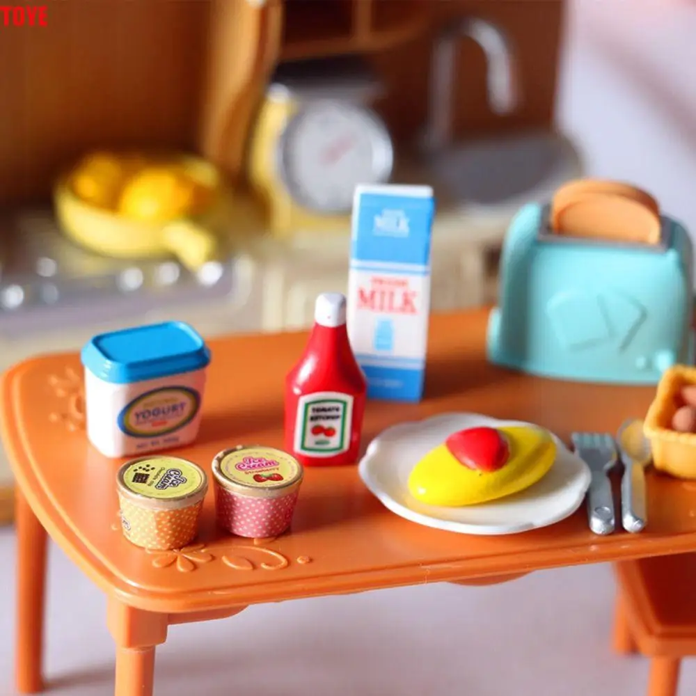 

Simulation Dollhouse Tomato Sauce Decoration Resin Miniature Yogurt Model Mini Pretend Play Doll Kitchen Food DIY Toy