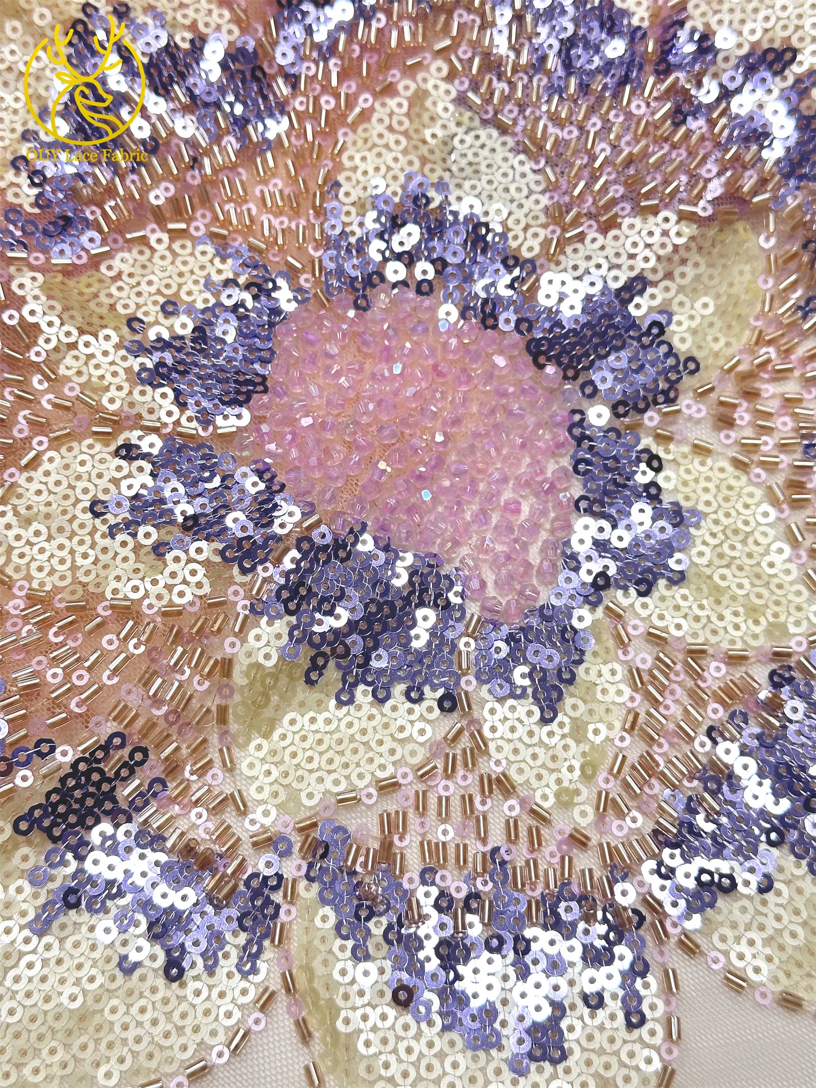 2026 Afrikanischer Bräutigam Bestickter Perlen-Spitzenstoff Modisches Design Französische Pailletten-Spitze Brautkleid Nähmaterial 5 Yards – Detail 21
