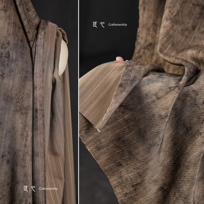 

Костюм в полоску цвета хаки, ткань с принтом тай-дай, пальто, дизайнерская ткань, одежда «сделай сам», швейные метры, материал из чистого полиэстера, модное платье