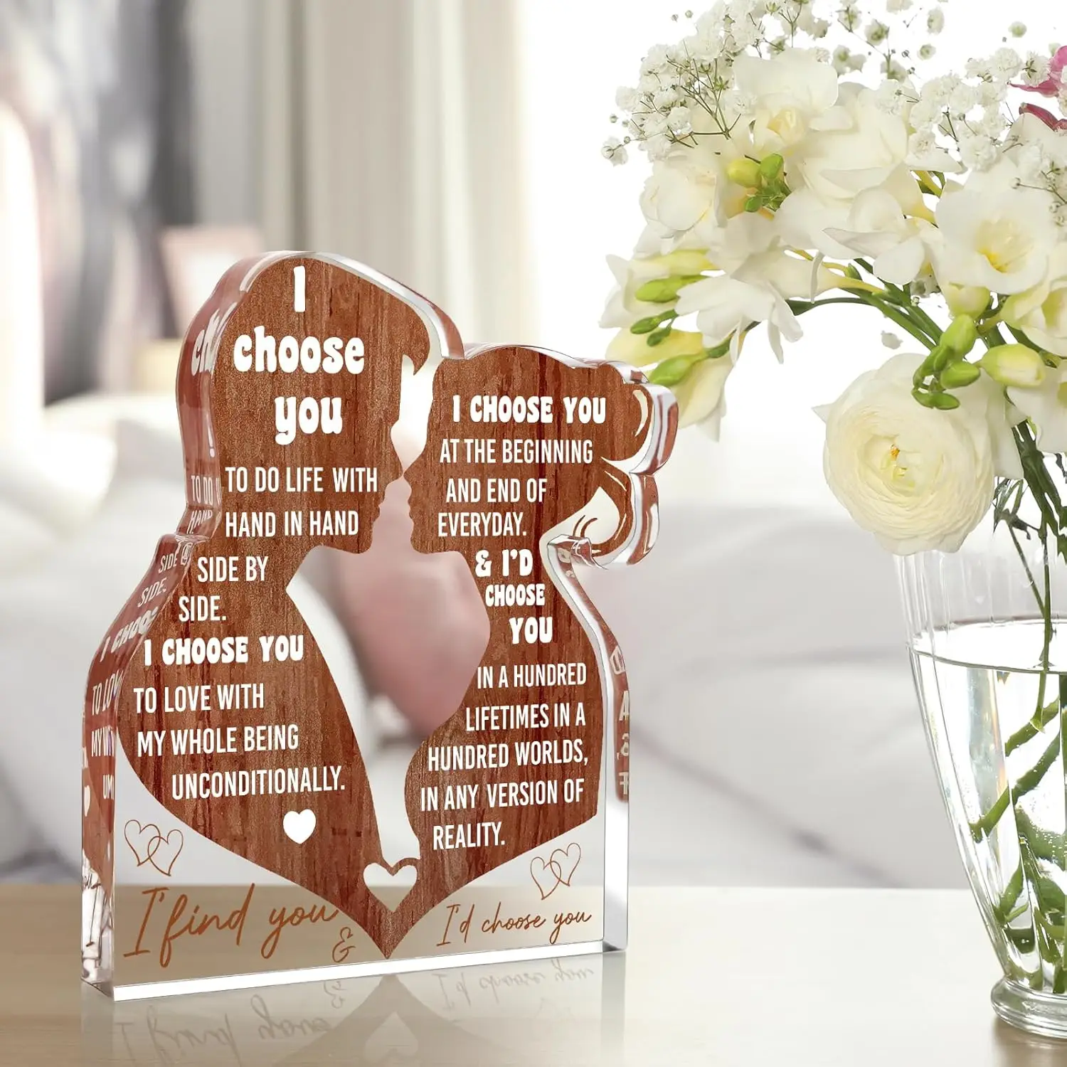 2D Flat, I Love You Gifts for Her Him Wife Husband Boyfriend Girlfriend Romantic Birthday Valentine'S Day Christmas Love Gift