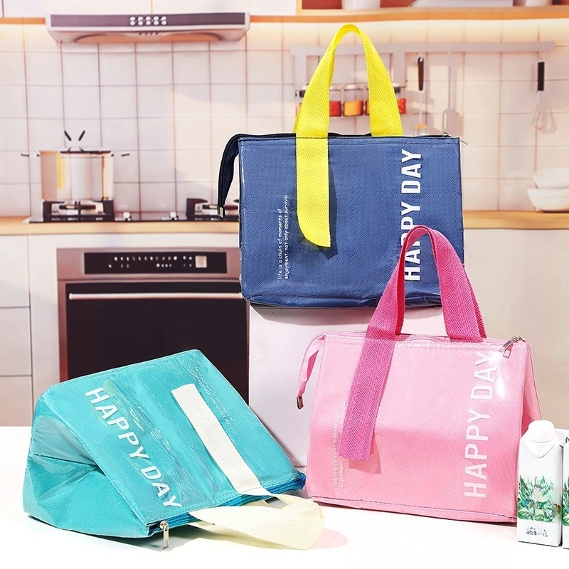 Portable Thermal Lunch Tote Bag with Reinforced Handle, Thickened Aluminum Foil Insulated Lunch Box Bag for Work School