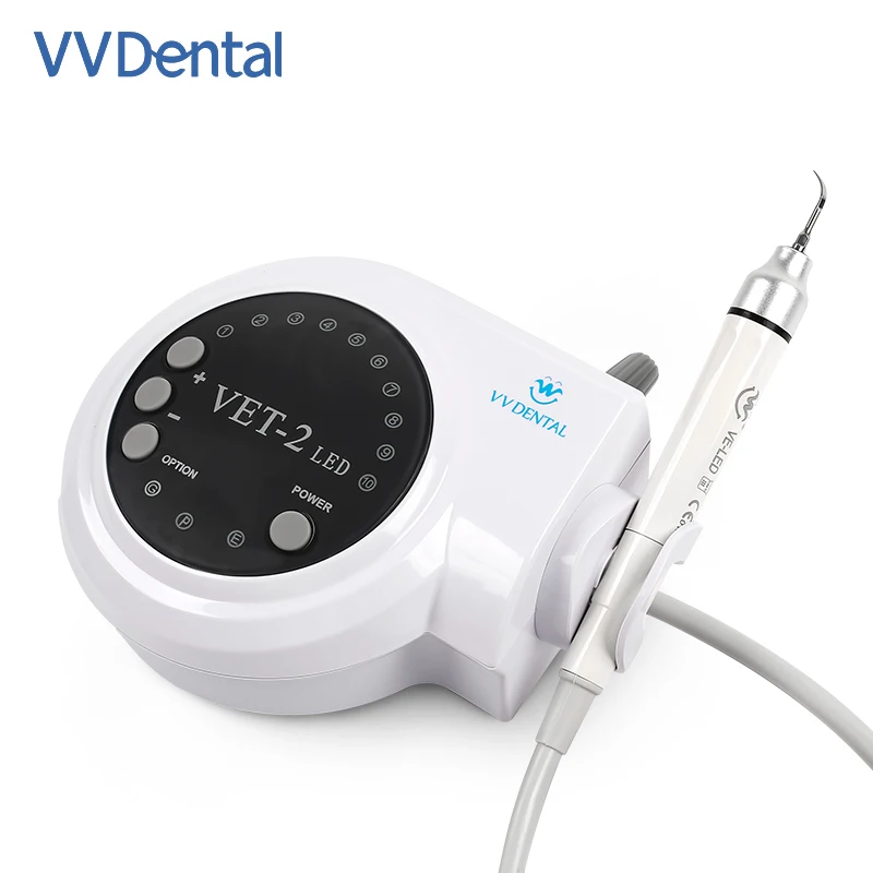 VVDental Ultrasonic Dental Scaler with LED Handle New Dental Scaler Teeth Cleaning Whitening Equipment with 5 Tips LED Handpiece