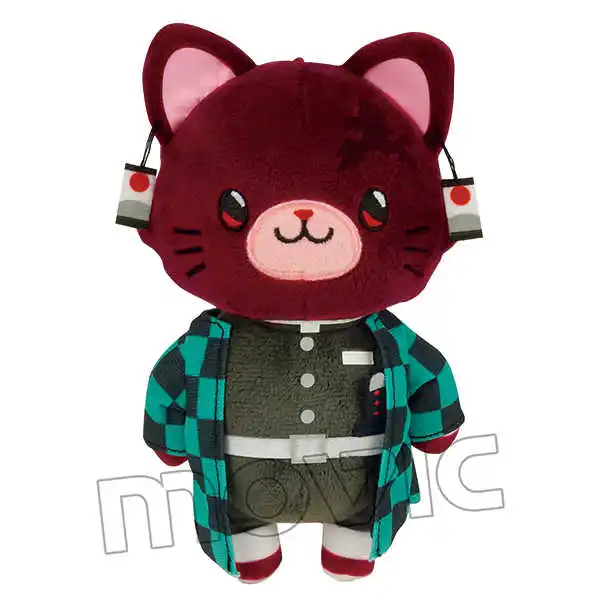 Anime Demon Slayer Tomioka Giyuu Kamado Tanjirou Cosplay Plush Cat Eyeshade Doll Cartoon Dolls Maumet Puppet Toys Pendant Gift