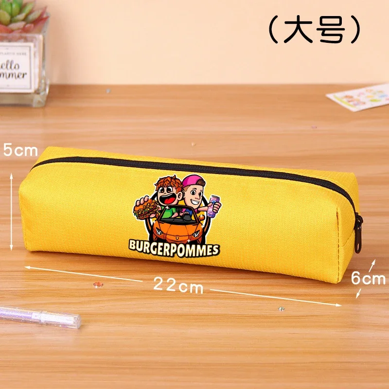 Burgerpommes Icrimax Pencil Case Boy Girl Cartoon Anime Stationery Bag Student Large Capacity Stationery Storage Bag School Gift