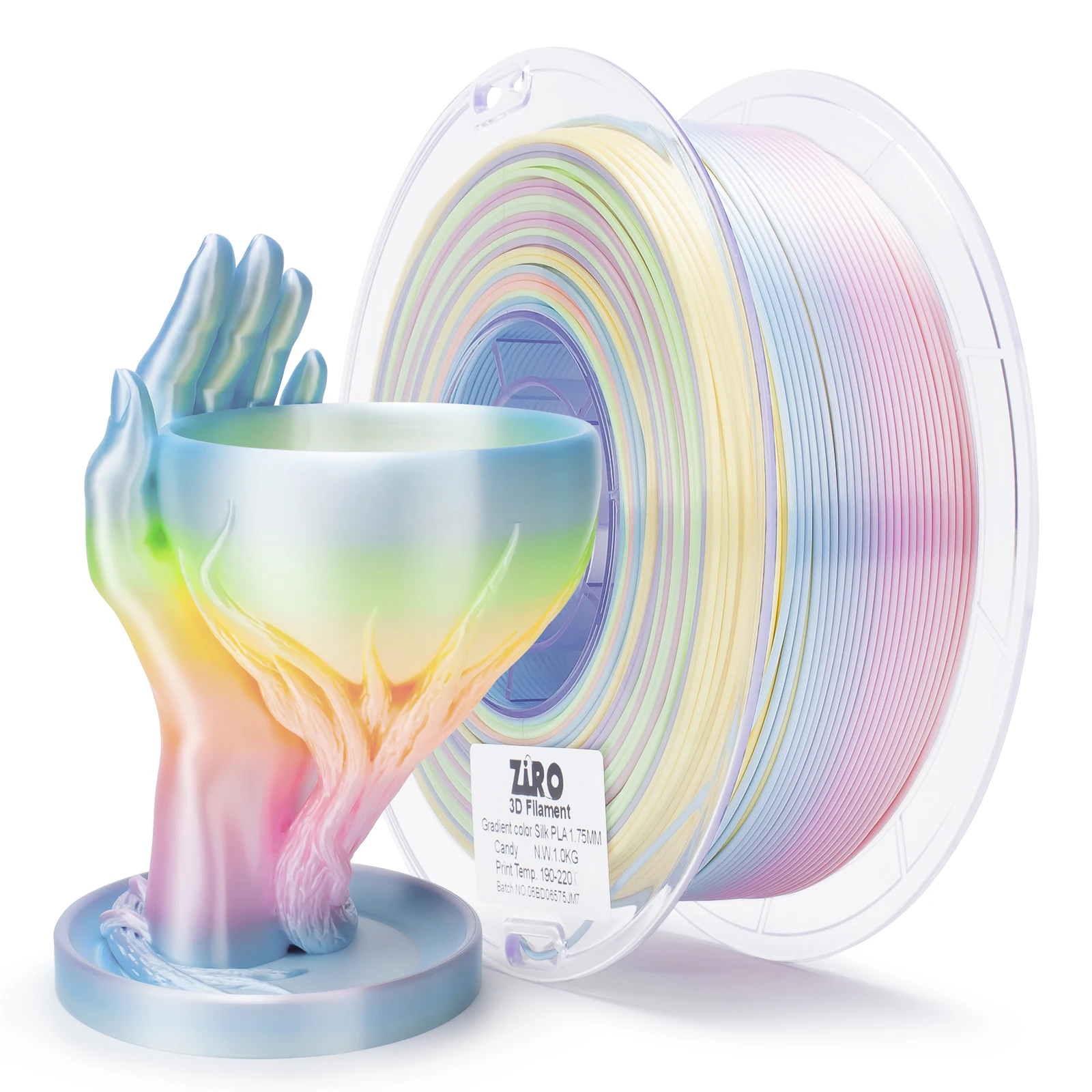 ZIRO PLA Filament Rainbow Candy Multi-color Gradient Silk PLA 3d Printer Filament Pla 3d Printing Filament