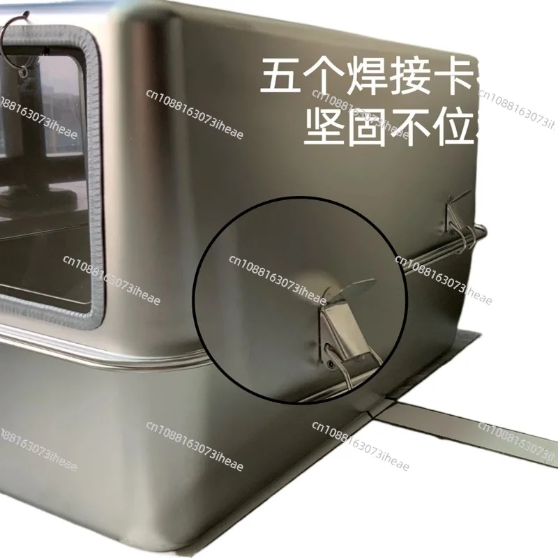 All stainless steel closed cat litter box, oversized anti-splash cat toilet, deodorant ejection