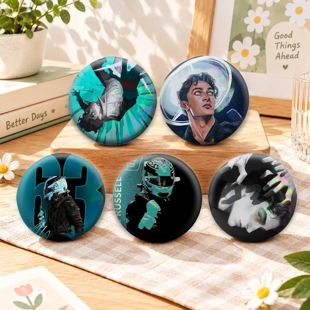Racing Driver G-George Russell Badges Creative Tinplate Button PinsBrooch Badge Clothes Backpack
