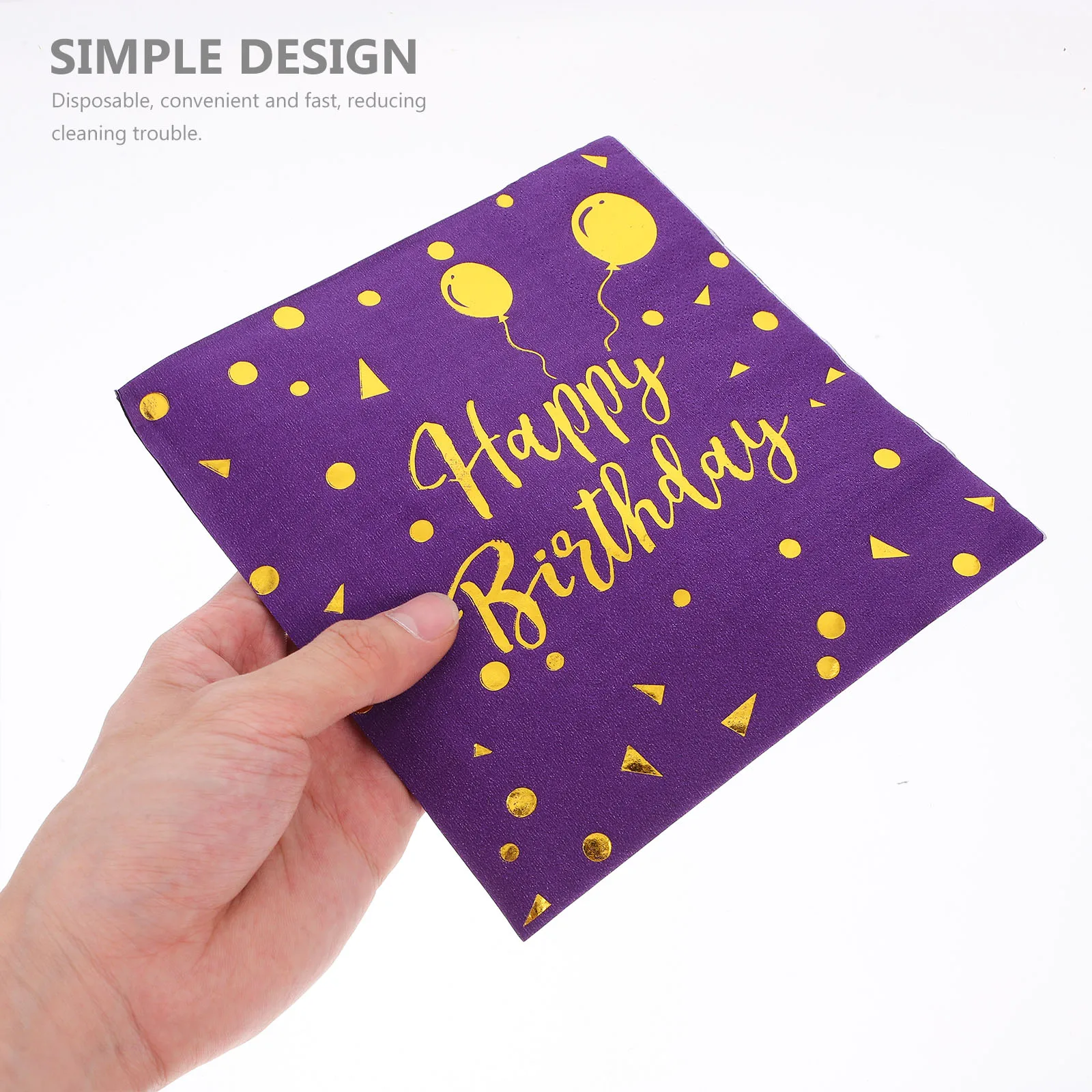 

20 Sets Birthday Party Tableware Disposable Purple Paper Plates Dessert Cake Appetizer Checkered Bronzing Plates Napkins