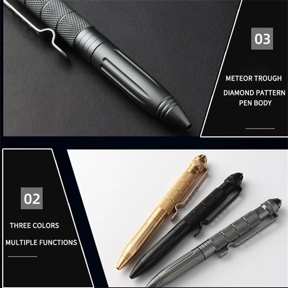 Multi Functional Tactical Pen High Quality Steel Anti Skid Portable Self Defense Pen Aluminum Glass Breaker Survival Tool