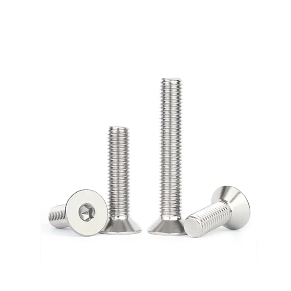 6061 Aluminum Alloy Countersunk Hexagonal Socket Screw M3 M4 M5 M6 M8 M10 M12 Flat Head Bolt Length 6-50mm