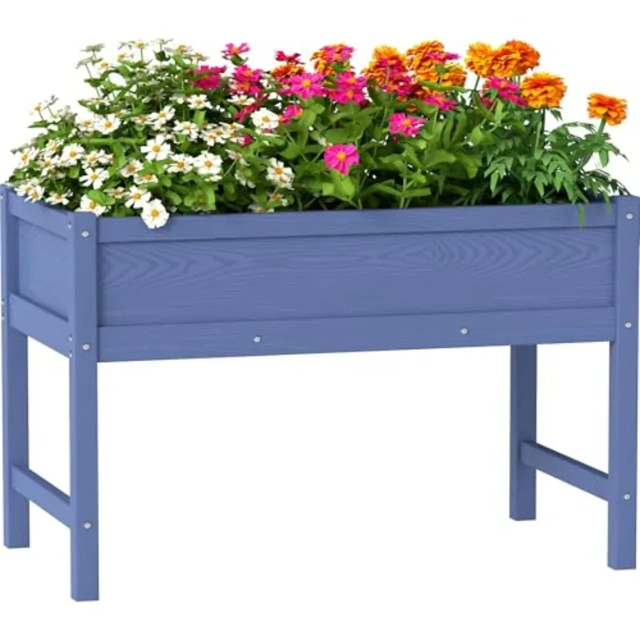 Raised Garden Bed Outdoor with Legs, HDPE Elevated Planter Box Rot-Resistant and Non-Cracking, Raised Beds for Gardening for Ba